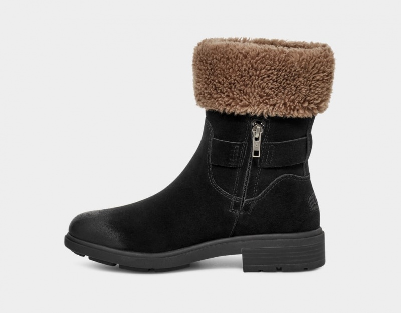 Kozaki Damskie Ugg Harrison Cuff Czarne | QEK-893705