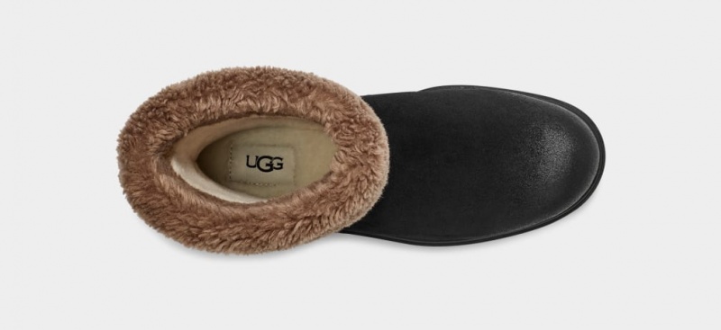 Kozaki Damskie Ugg Harrison Cuff Czarne | QEK-893705