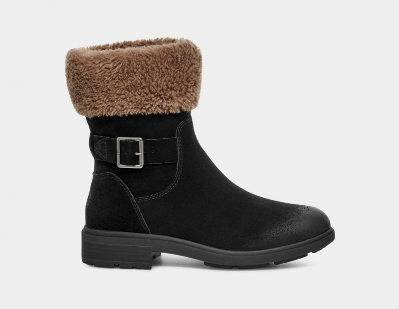 Kozaki Damskie Ugg Harrison Cuff Czarne | QEK-893705