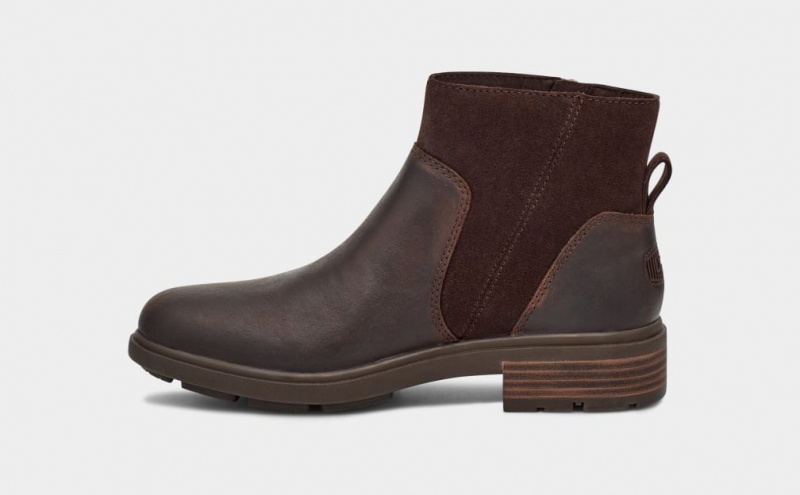 Kozaki Damskie Ugg Harrison Zip Zamszowe Brązowe | TDH-954632