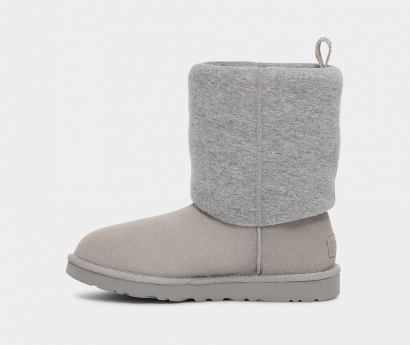 Kozaki Damskie Ugg Klasyczne Fur Jersey Cozy Szare | ZXV-428017