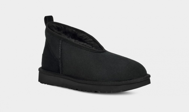 Kozaki Damskie Ugg Klasyczne Micro Mini Czarne | FDI-507391