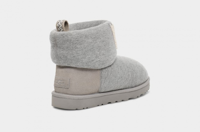 Kozaki Damskie Ugg Klasyczne Mini Fur Jersey Cozy Szare | QFU-706234