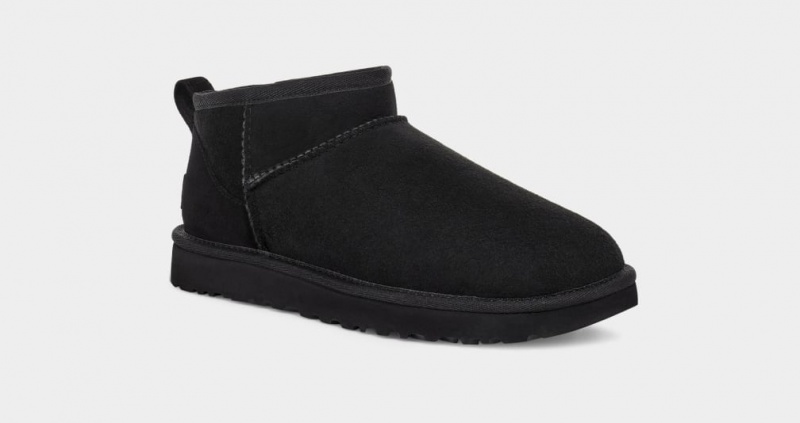 Kozaki Damskie Ugg Klasyczne Ultra Mini Czarne | UAR-314829