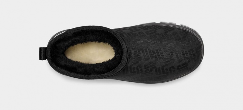 Kozaki Damskie Ugg Klasyczne Ultra Mini Monogram Czarne | JZM-163045