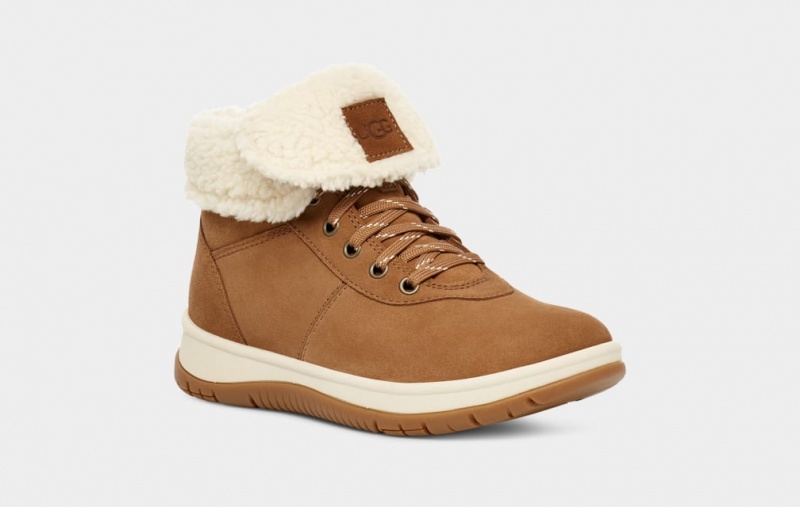 Kozaki Damskie Ugg Lakesider Mid Koronkowe Up Brązowe | SMR-412573