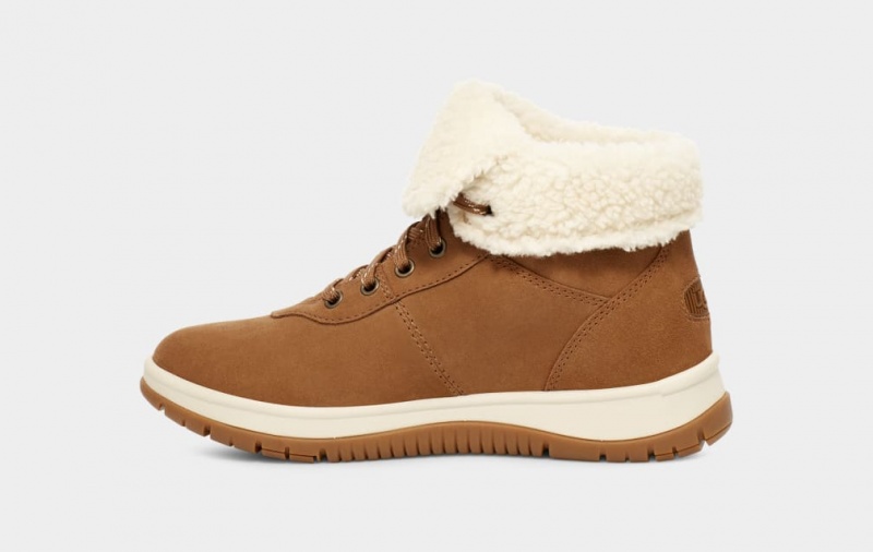 Kozaki Damskie Ugg Lakesider Mid Koronkowe Up Brązowe | SMR-412573