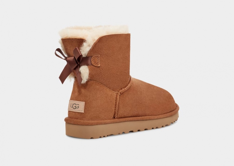 Kozaki Damskie Ugg Mini Bailey Bow II Brązowe | DEO-869547