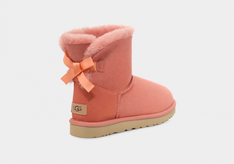 Kozaki Damskie Ugg Mini Bailey Bow II Koralowe | ZTA-463210