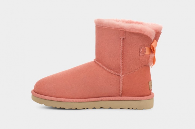 Kozaki Damskie Ugg Mini Bailey Bow II Koralowe | ZTA-463210