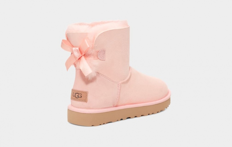 Kozaki Damskie Ugg Mini Bailey Bow II Różowe | ZRA-205376