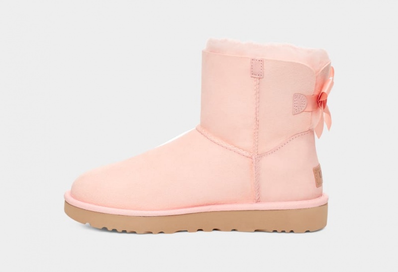 Kozaki Damskie Ugg Mini Bailey Bow II Różowe | ZRA-205376