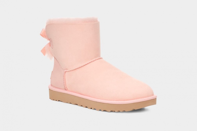 Kozaki Damskie Ugg Mini Bailey Bow II Różowe | ZRA-205376