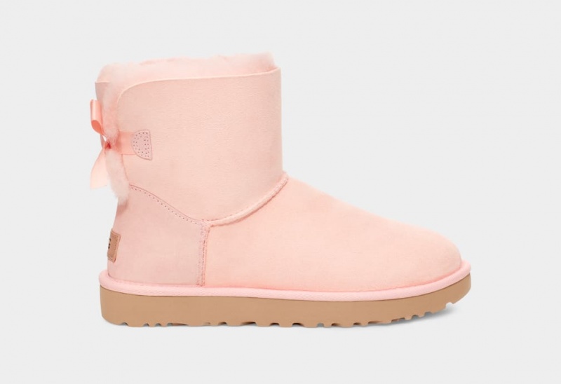 Kozaki Damskie Ugg Mini Bailey Bow II Różowe | ZRA-205376