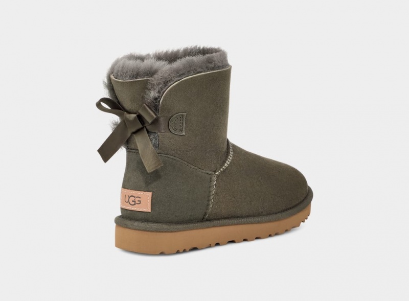 Kozaki Damskie Ugg Mini Bailey Bow II Szare | MRE-726193