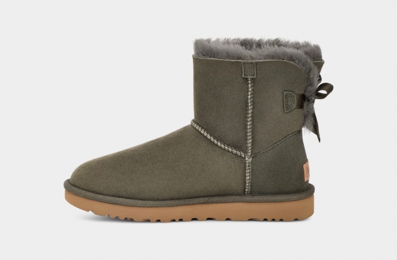 Kozaki Damskie Ugg Mini Bailey Bow II Szare | MRE-726193