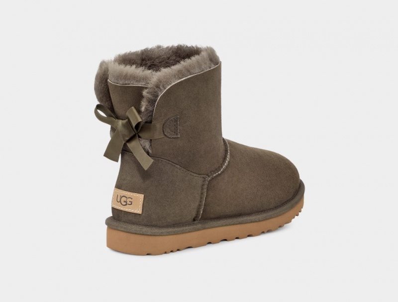 Kozaki Damskie Ugg Mini Bailey Bow II Szare | DTP-517928