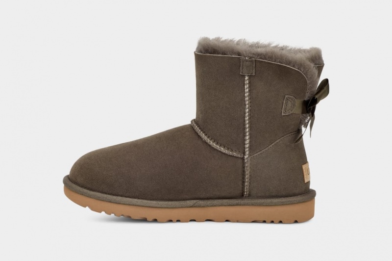 Kozaki Damskie Ugg Mini Bailey Bow II Szare | DTP-517928