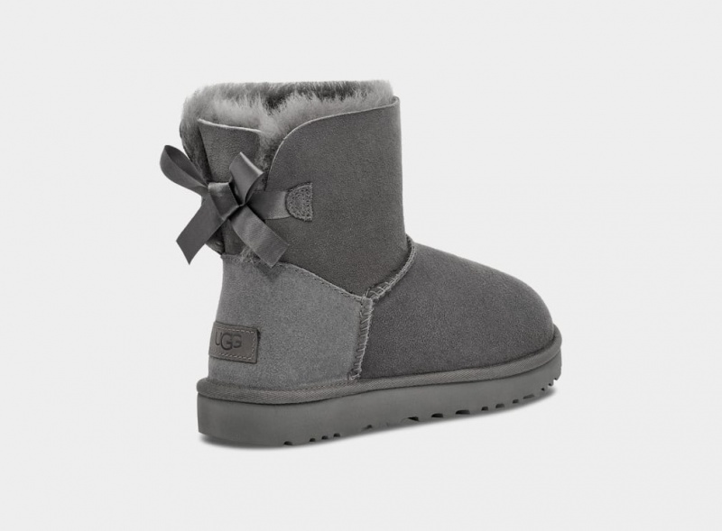 Kozaki Damskie Ugg Mini Bailey Bow II Szare | NJW-495728