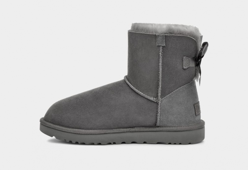 Kozaki Damskie Ugg Mini Bailey Bow II Szare | NJW-495728