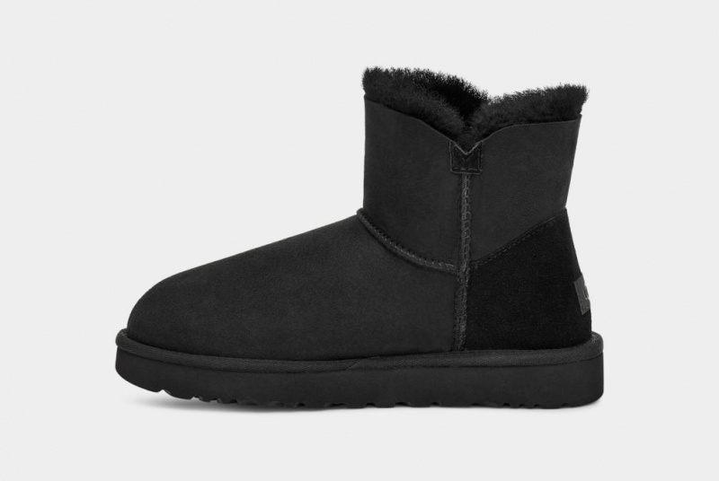 Kozaki Damskie Ugg Mini Bailey Button II Czarne | EGB-421639