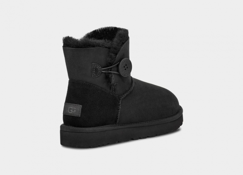 Kozaki Damskie Ugg Mini Bailey Button II Czarne | EGB-421639