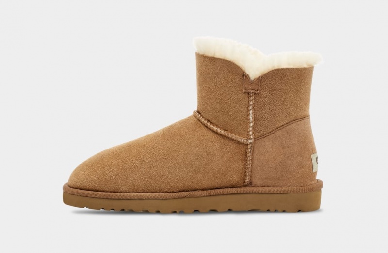 Kozaki Damskie Ugg Mini Bailey Button II Brązowe | UWN-907283