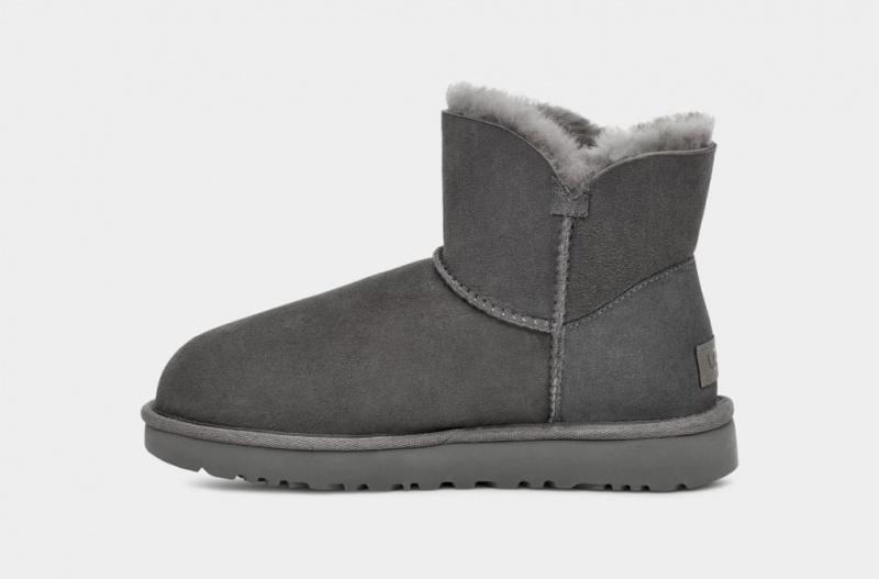 Kozaki Damskie Ugg Mini Bailey Button II Szare | UJL-384670