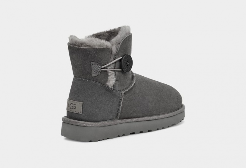 Kozaki Damskie Ugg Mini Bailey Button II Szare | UJL-384670