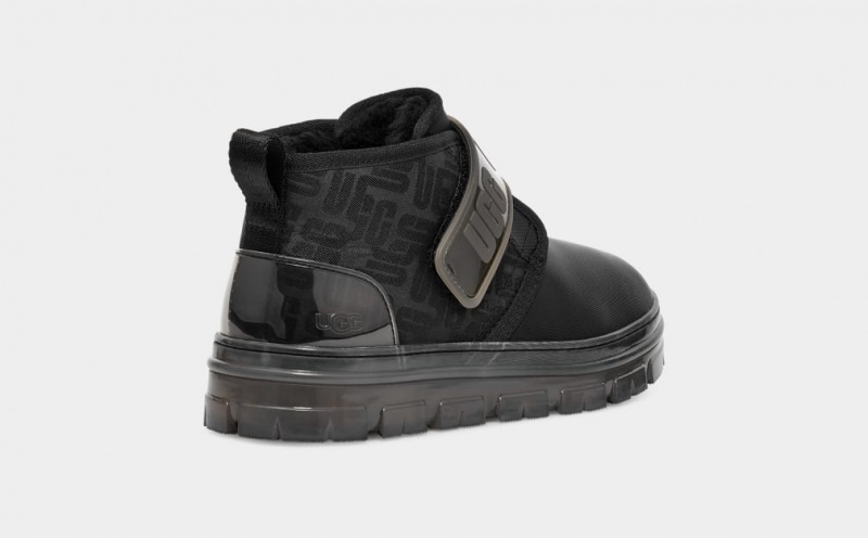 Kozaki Damskie Ugg Neumel Grafiką Monogram Czarne | ZRB-876023