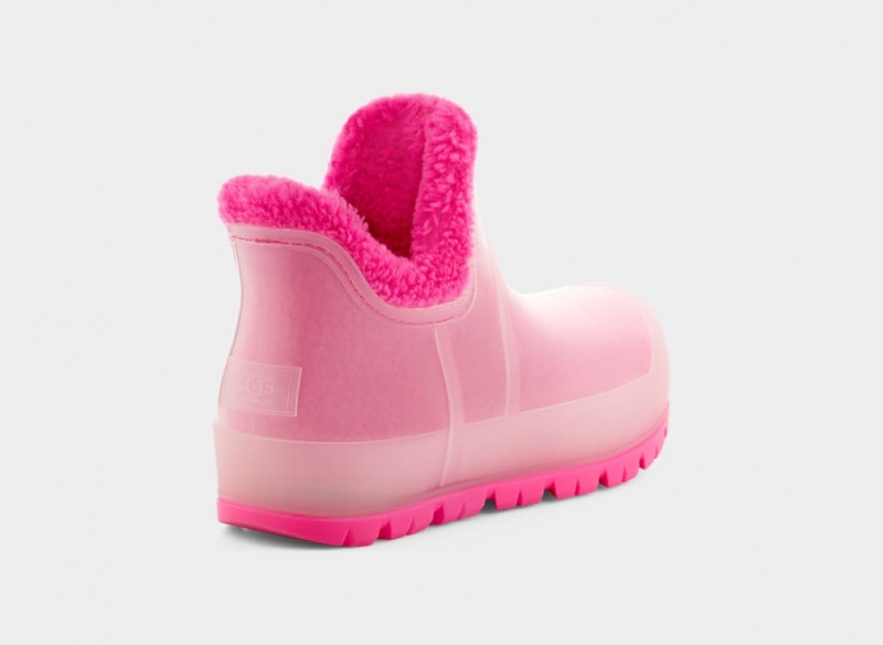 Kozaki Damskie Ugg Raincloud Clear Różowe | MAC-302856