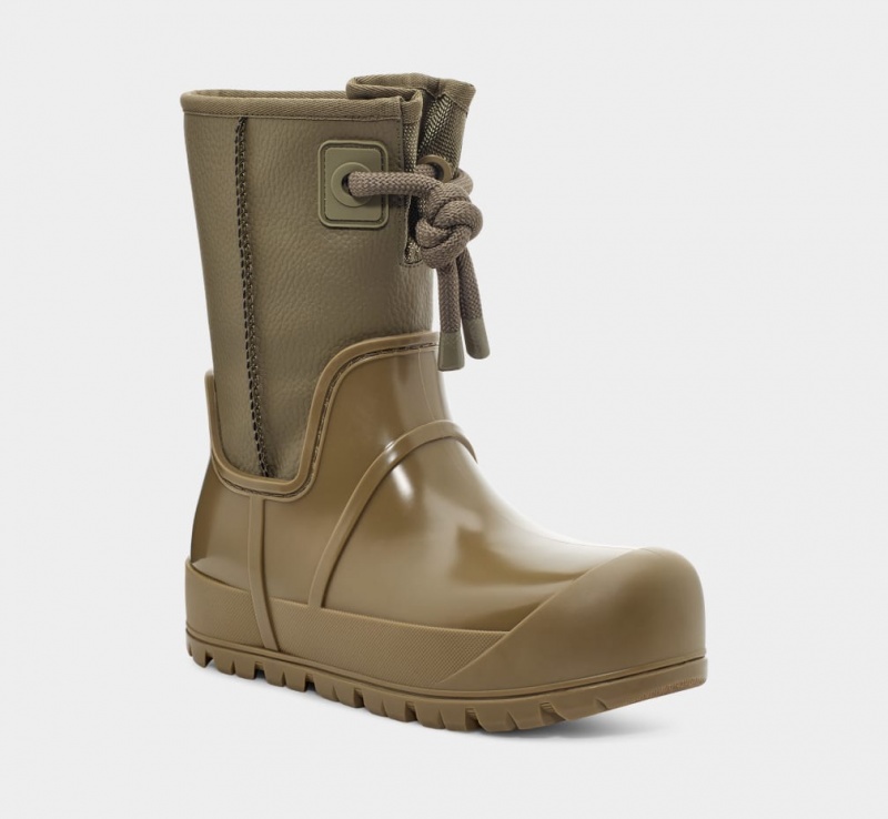 Kozaki Damskie Ugg Raincloud Koronkowe Oliwkowe | UWR-351406