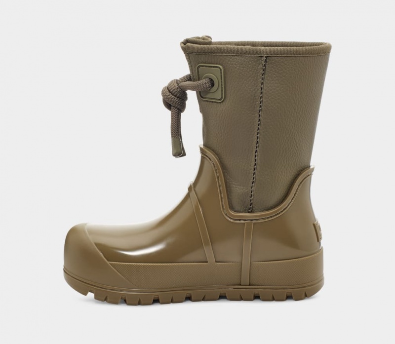 Kozaki Damskie Ugg Raincloud Koronkowe Oliwkowe | UWR-351406