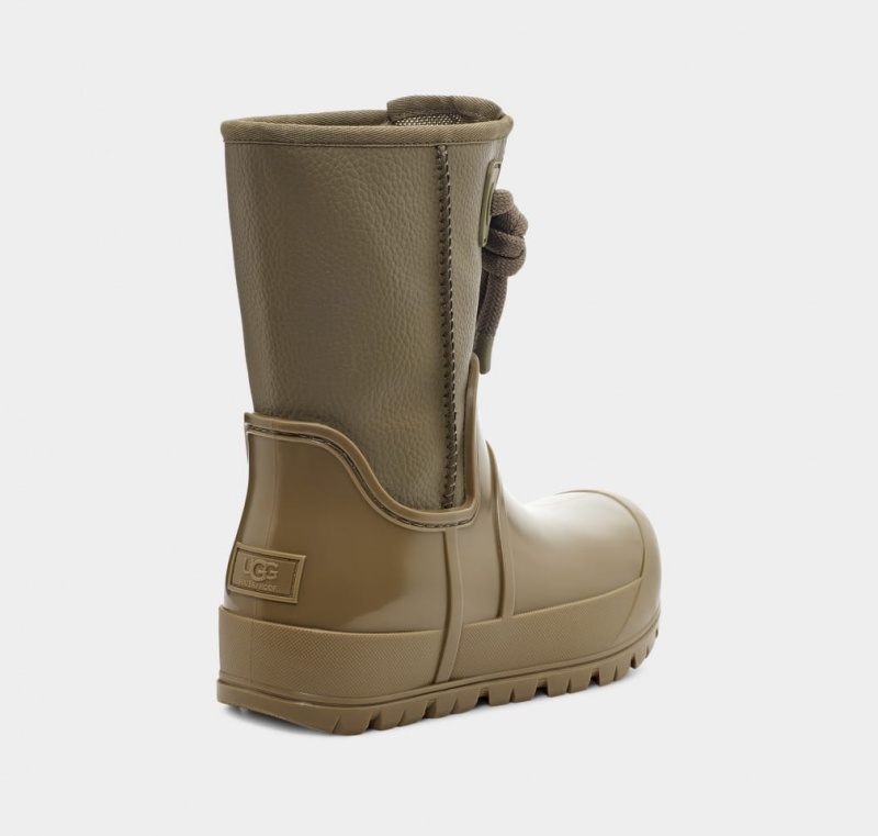 Kozaki Damskie Ugg Raincloud Koronkowe Oliwkowe | UWR-351406