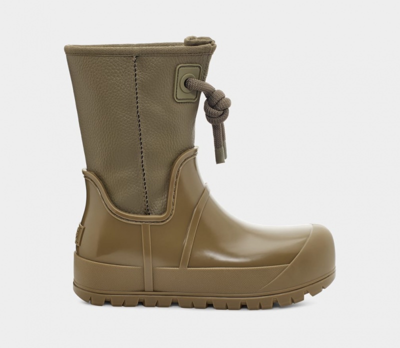 Kozaki Damskie Ugg Raincloud Koronkowe Oliwkowe | UWR-351406