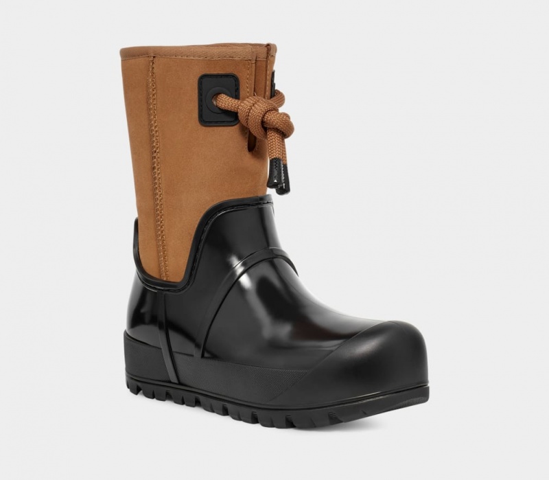 Kozaki Damskie Ugg Raincloud Koronkowe Zamszowe Brązowe | PJB-852136