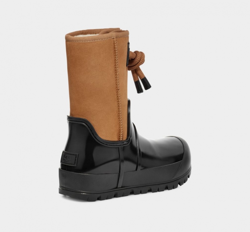 Kozaki Damskie Ugg Raincloud Koronkowe Zamszowe Brązowe | PJB-852136