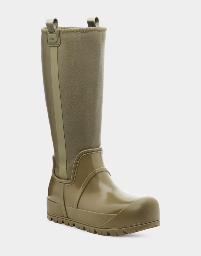 Kozaki Damskie Ugg Raincloud Wysokie Oliwkowe | WRQ-824735