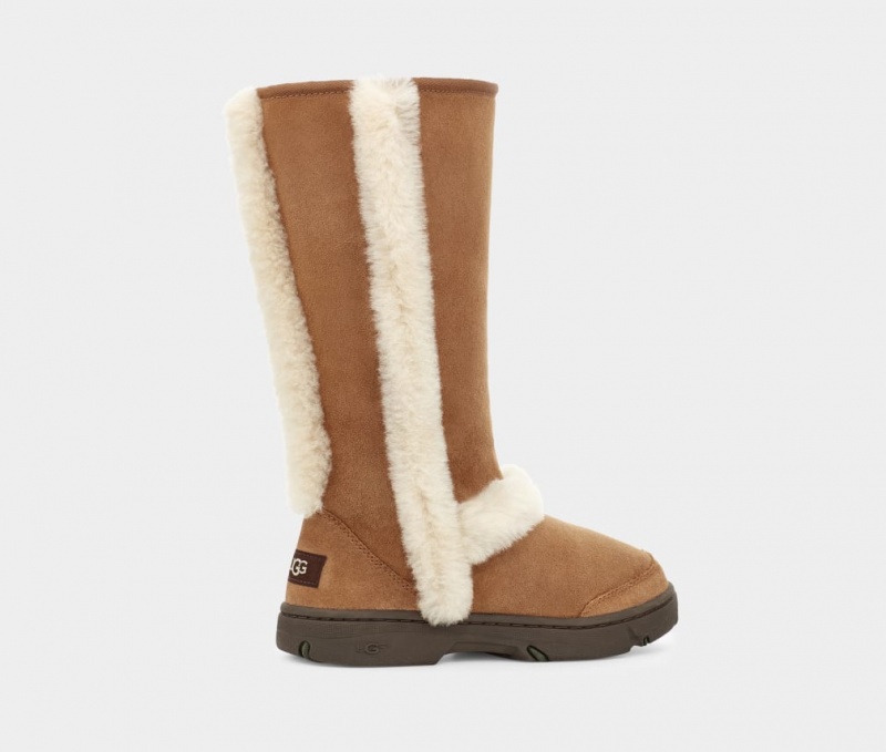 Kozaki Damskie Ugg Sunburst Wysokie Brązowe | IVA-530746