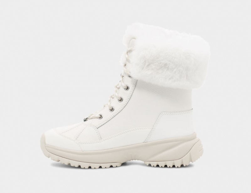 Kozaki Damskie Ugg Yose Fluff Białe | KCX-917356