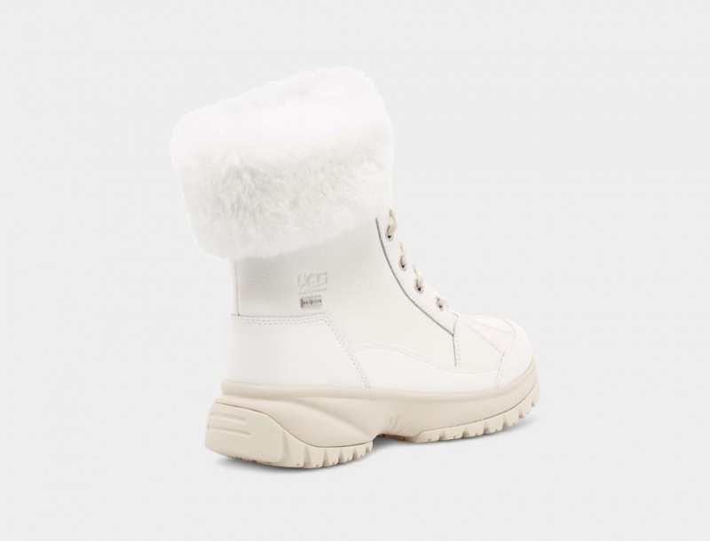 Kozaki Damskie Ugg Yose Fluff Białe | KCX-917356