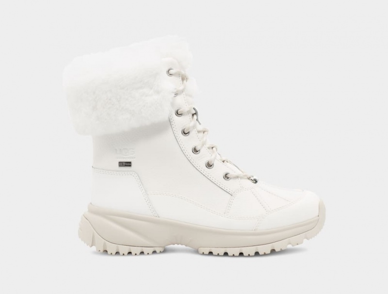 Kozaki Damskie Ugg Yose Fluff Białe | KCX-917356