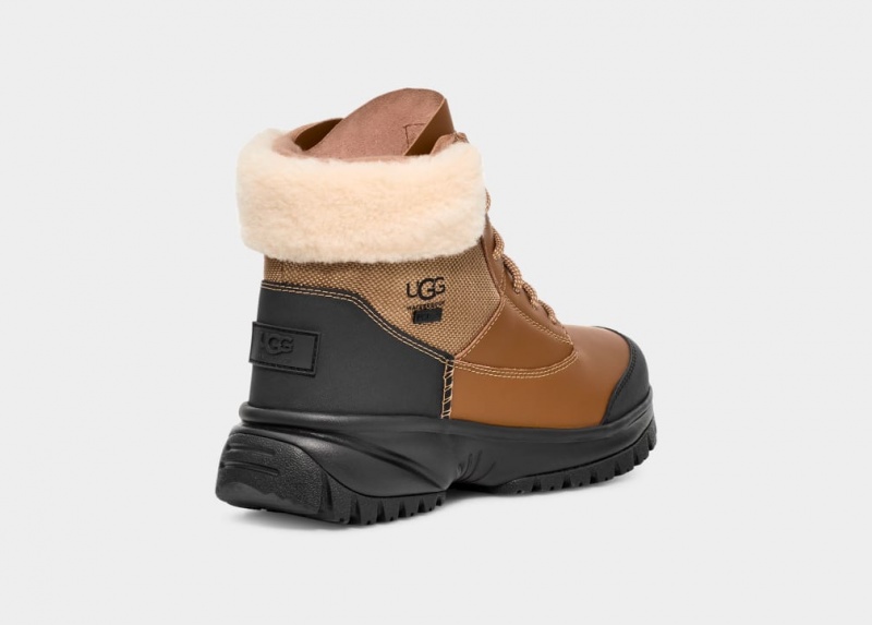 Kozaki Damskie Ugg Yose Fluff V2 Brązowe | NUP-179623