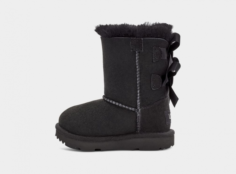 Kozaki Dziecięce Ugg Bailey Bow II Czarne | KBT-783916