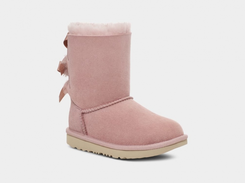 Kozaki Dziecięce Ugg Bailey Bow II Różowe Szare | OJX-253107