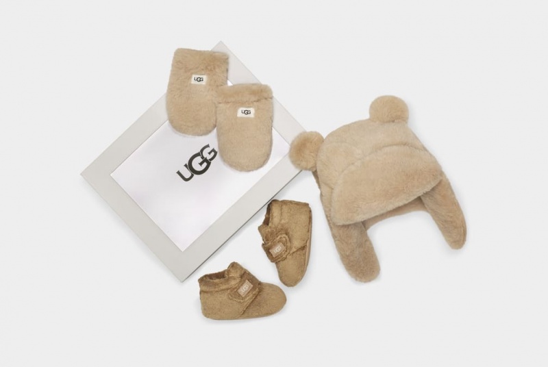 Kozaki Dziecięce Ugg Bixbee And And Mitten Set Czekolada | EWF-389251