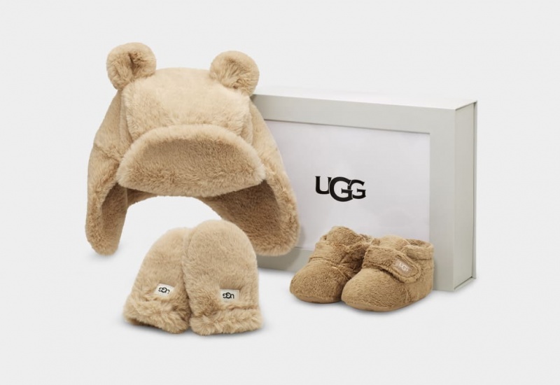 Kozaki Dziecięce Ugg Bixbee And And Mitten Set Czekolada | EWF-389251