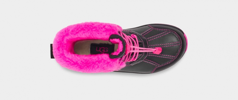 Kozaki Dziecięce Ugg Butte II CWR Glow Grafiką Czarne Różowe | ELC-560823