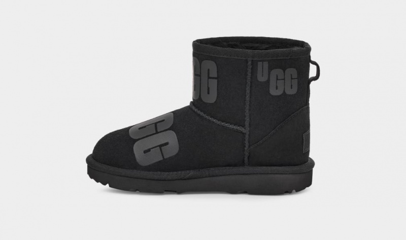 Kozaki Dziecięce Ugg Klasyczne Mini Scatter Grafiką Czarne | RXL-467513