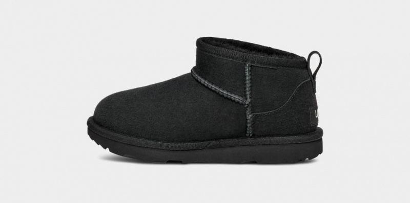 Kozaki Dziecięce Ugg Klasyczne Ultra Mini Czarne | WZD-895234